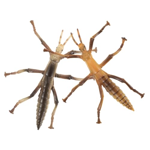 HEMOTON 2 Stück Realistische Insekten Modelle aus Pädagogisches Lernspielzeug für Naturforscher und Insektenliebhaber Ox Beige Ox Gelb von HEMOTON