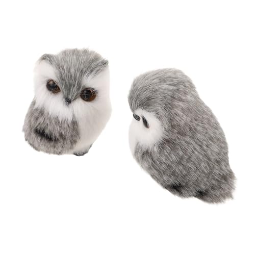 HEMOTON 2 Stück Realistische Plüsch Eulen Kuscheltiere Weiche Tierfiguren für Kinderzimmer Dekor Vielseitige Geschenkidee für Langlebiges Material Gemütliche Holiday Wohnaccessoires von HEMOTON