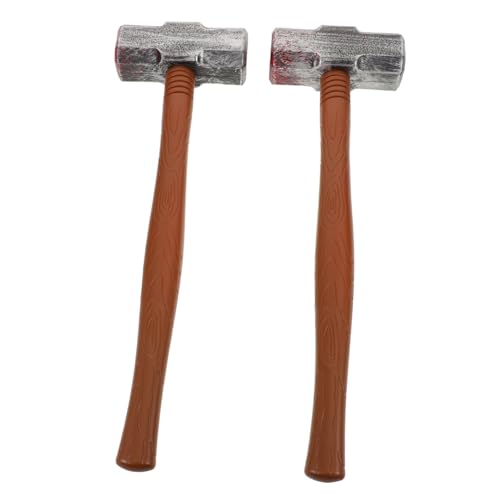 HEMOTON 2 Stück Realistisches Halloween Hammer Kunststoff Mallet mit Lebensechtem Design Sicher Abgerundete Kanten Leicht und Komfortabel für Rollenspiele und Party Dekoration von HEMOTON