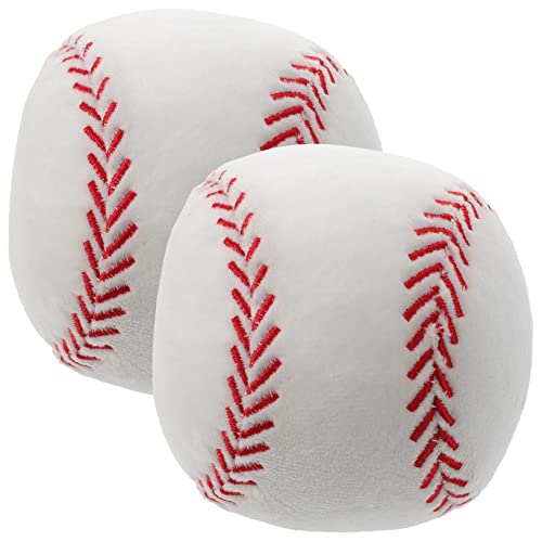 HEMOTON 2 Stück Simulation Plüsch Baseball Baseball Großer Kopf Kamm Faltbare Make Up Tasche Leinen Kits Clutch Stroh Kühler Stroh Kleines Kissen Baseball Grün Sandelholz Kamm Pp von HEMOTON