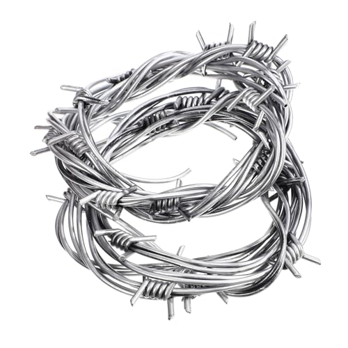 HEMOTON 2 Stück Simulationsdrahtkette Horror -Requisiten Stacheldraht drinnen Halloween-Kette hängend Bob Halloween -Dekoration Halloween-Party-Dekorationen Halloween deko Zaun PVC Silber von HEMOTON