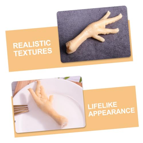 HEMOTON 2 Stück Simulierte Hühnerfüße Realistische Küchen Dekoration Food Prop für Food Fotografie Hochzeitsparty Partydeko Langlebiges Detailreiches Modell für Gastronomie und Home Decor von HEMOTON