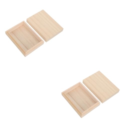 HEMOTON 2St Spielkarten Holzkiste Spielkarten aufbewahrung Spielkarten Box Holz dekorativ Tablett Spielen behälter aufbewahrungskorb Etuis für Pokerkarten Leere Aufbewahrungsboxen Holz von HEMOTON