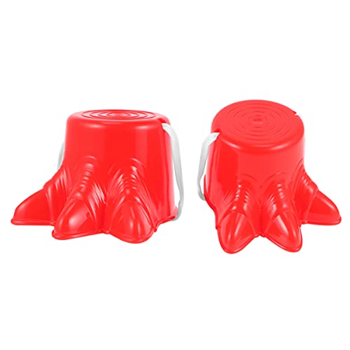 HEMOTON 2 Stück Stelzen Outdoor Sport für Balance Training Rote Klauenform für Garten und Spielplatz Fördert Zusammenarbeit und Beziehung von HEMOTON