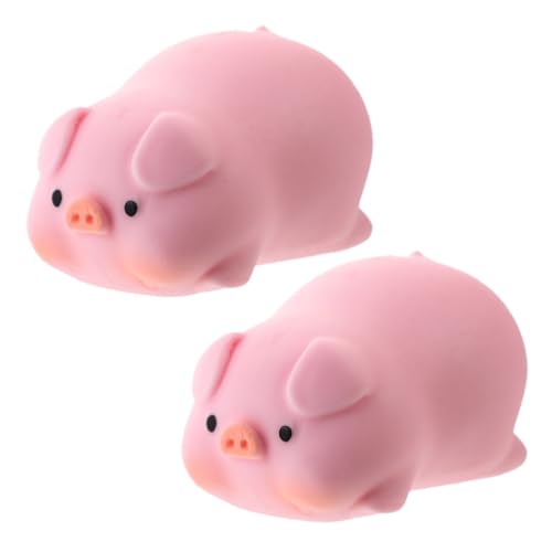 HEMOTON 2 Stück Stretch Pig Squeeze Piggy Toy Tierspielzeug Cartoon Squeeze Toy Pig Fidget Toy von HEMOTON