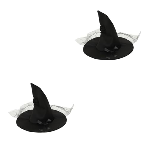 HEMOTON 2 Stück Stylischer Hexenhut Halloween Cosplay Hut mit Schleife und Netzband Leichter Damen Hexenhut für Halloween Party Bühne und Kostüm Hautfreundlich und Angenehm zu Tragen HEMOTON 2 Stück Stylischer Hexenhut Halloween Cosplay Hut mit Schleife und Netzband Leichter Damen Hexenhut für Halloween Party Bühne und Kostüm Hautfreundlich und Angenehm zu Tragen von HEMOTON