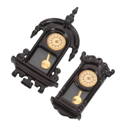 HEMOTON 2 Stück Szenen Für Simulierte Und Möbel Miniatur Zimmer Vintage Mini – Retro Mit Küche Dekor Wohnen Puppenhaus Deko Modell Zubehör Uhr Dekoration Schlafzimmer Wand von HEMOTON