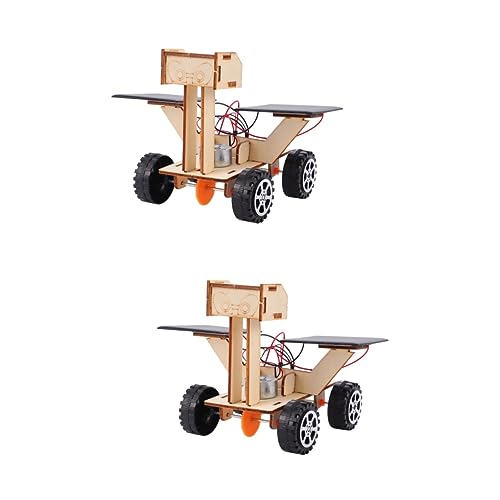 HEMOTON 2st Technologie DIY Handgefertigtes Zusammengebautes Spielzeug Kidcraft-spielset Solar-mond-Rover-Modell Puzzle-Spielzeug 3D-Holz Solarauto Modelle Hölzern Kind Handwerk Handbuch von HEMOTON