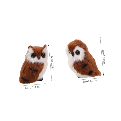 HEMOTON 2 Stück Teiliges Eulen Plüschspielzeug Realistische Tierfigur Wild Animal Toy Weiches Stofftier für Kinderzimmer Wohnzimmer Büro Deko zu Geburtstag und Feiertagen von HEMOTON