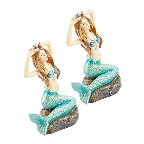 HEMOTON 2 Stück Teiliges Harz Meerjungfrau Aquarium Ornament Realistisch Gestaltete Fisch Tank Dekoration Leichte Detailreiche Meerjungfrauen Figuren für Teich und Aquarien als von HEMOTON