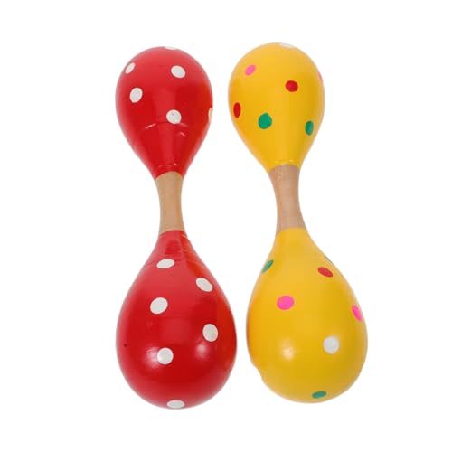 HEMOTON 2 Stück Teiliges Holz Maracas für Bunte Rasseln aus Nachhaltigem Holz Sicherer Shaker für Musikalische Früherziehung für Eltern Junge Mädchen Spiel und Rhythmusförderung von HEMOTON