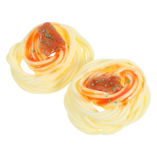 HEMOTON 2 Stück Teiliges Künstliches Nudelmodell aus Langlebigem Realistische Spaghetti mit Rindfleisch Farbecht und Pflegeleicht für Restaurantdekoration Bühnenrequisiten und Partys von HEMOTON