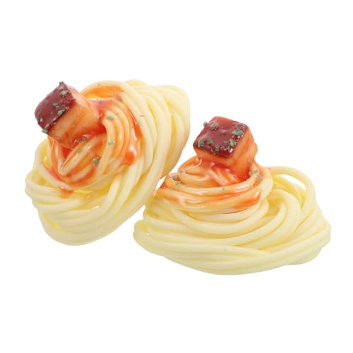 HEMOTON 2 Stück Teiliges Künstliches Nudelspielzeug aus Realistische Marmorierte Spaghetti mit Schweinebauch Leicht Vielseitig Einsetzbar als Restaurantdekoration und Spielrequisit von HEMOTON