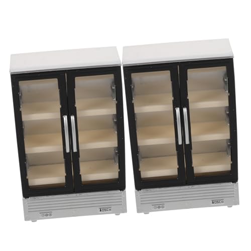 HEMOTON 2 Stück Teiliges Mini Kühlschrank Doppeltüriger Puppenhaus Kühlschrank aus Kunststoff Kompakt und Leicht für Rollenspiel in Puppenhaus Küche Supermarkt und Schlafzimmer Dekoration von HEMOTON