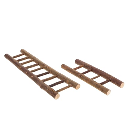 HEMOTON 2 Stück Teiliges Miniatur Holzleiter Kleine Holztreppe Modell Robuste Miniaturstiege für Puppenhaus Vielseitige Mini-Dekoration für DIY Puppenhaus und Mikrolandschaft von HEMOTON