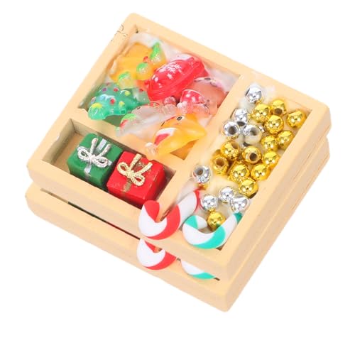 HEMOTON 2 Stück Teiliges Miniatur Weihnachtsdekor Candy Dollhouse Accessoires Bunte Mini Süßigkeiten Modelle für Puppenhausdekoration Kreative Festliche Candy Ornamente für Kinderbasteln von HEMOTON
