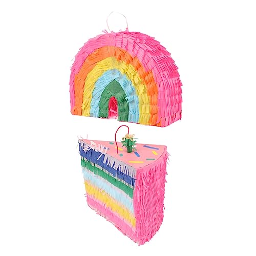 HEMOTON 2 Stück Teiliges Pinata Regenbogen Kuchen Kleine Party Deko zum Befüllen Lustige Hängedekoration für Geburtstag Festival mit Süßigkeiten Überraschungen für Familie HEMOTON 2 Stück Teiliges Pinata Regenbogen Kuchen Kleine Party Deko zum Befüllen Lustige Hängedekoration für Geburtstag Festival mit Süßigkeiten Überraschungen für Familie von HEMOTON