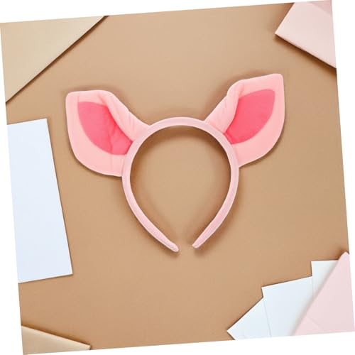 HEMOTON 2 Stück Teiliges Plüsch Schweineohren Haarband Weiches Tragbares Animal Dress Up Headwear Pinkes Cosplay Accessoire für Halloween Karneval Tierkostüm Party Komfortabel und Leicht von HEMOTON