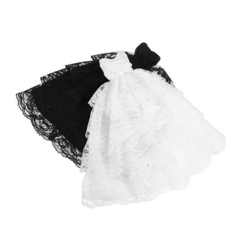 HEMOTON 2 Stück Teiliges Puppenkleid Mini Brautkleider in Weiß und Schwarz aus Spitze Handgefertigte Prinzessin Abendkleider für Kleine Puppen Hochwertige Brautmoden für Miniatur Figuren HEMOTON 2 Stück Teiliges Puppenkleid Mini Brautkleider in Weiß und Schwarz aus Spitze Handgefertigte Prinzessin Abendkleider für Kleine Puppen Hochwertige Brautmoden für Miniatur Figuren von HEMOTON