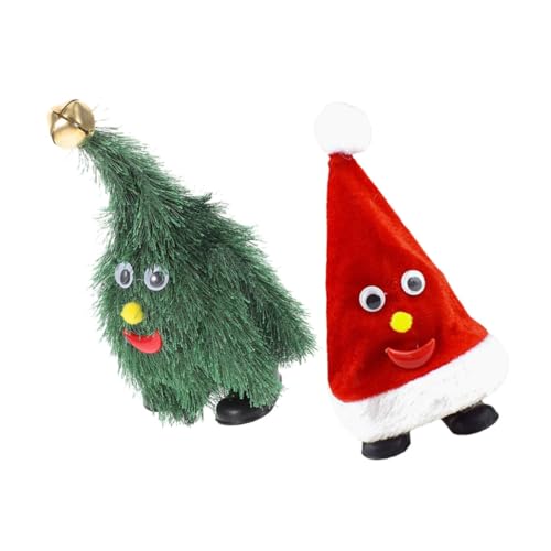 HEMOTON 2 Stück Teiliges Weihnachtsbaum und Weihnachtsmützen mit Musik Tanzend und Beweglich Weiche Plüschdekoration für Festliche Interaktives Weihnachtsdeko ohne Batterien für Erwachsene HEMOTON 2 Stück Teiliges Weihnachtsbaum und Weihnachtsmützen mit Musik Tanzend und Beweglich Weiche Plüschdekoration für Festliche Interaktives Weihnachtsdeko ohne Batterien für Erwachsene von HEMOTON