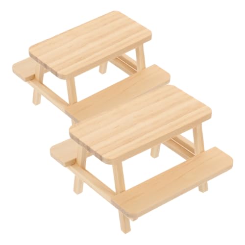 HEMOTON 2 Stück Tisch Und Stuhl Puppenhaus Couchtische Mini Picknicktisch Puppenbank Puppenmöbel Miniaturtisch Feengartenbank Esstisch Zubehör Puppentisch Holz HEMOTON 2 Stück Tisch Und Stuhl Puppenhaus Couchtische Mini Picknicktisch Puppenbank Puppenmöbel Miniaturtisch Feengartenbank Esstisch Zubehör Puppentisch Holz von HEMOTON