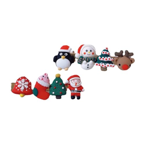 HEMOTON 2 Stück Weihnachtliche Haarspangen Cartoon Santa Rentier Festlicher Haarschmuck für Weihnachtsfeier Kostüm Party Zubehör von HEMOTON