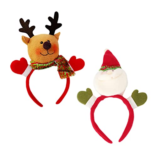 HEMOTON 2 Stück Weihnachtsstirnband weihnachtsstirnbänder für erwachsene Puppenstirnbänder Haarreifen weihnachtsverkleidung weihnachts verkleidung Zubehör für Stirnbänder Haarband Stoff von HEMOTON