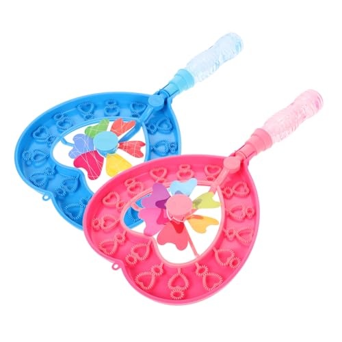 HEMOTON 2 Stück Windmühlen-Blasenmaschine Outdoor seifenblasen kinderparty kleine Blasenstäbe Wasser Hochzeitsblasen Blase Zauberstab Plastik von HEMOTON