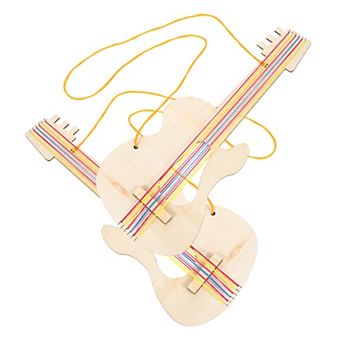 HEMOTON 2 Stücke Kinder Gitarre Spielzeug Holz Handgemachte Gitarre Für Kleinkinder Kinder Gitarre Malerei Spielzeug von HEMOTON