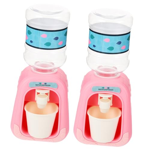 HEMOTON 2 Stücke Kunststoff Dekorative Mini Wasser Dispenser Puppe Pool Aufblasbare Rutsche Bad Rosa von HEMOTON