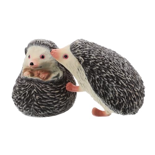 HEMOTON 2 Stücke Miniatur Wildtier Igel Figuren Realistische Simulation Tiermodelle für DIY Flechten Landschaft Deko Kuchenaufsätze Ornamente von HEMOTON