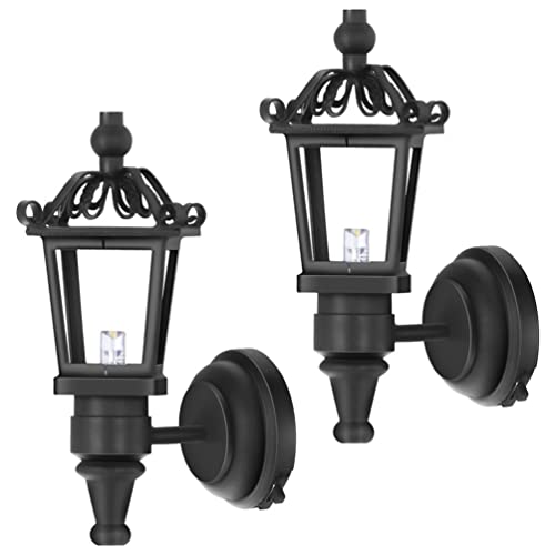 HEMOTON 2 Stücke Puppenhaus LED Wandleuchten Simulation Miniatur Möbel Wand Lampe Für DIY Puppenhaus Wohnzimmer Mini Spielzeug Lampe Modelle Schwarz HEMOTON 2 Stücke Puppenhaus LED Wandleuchten Simulation Miniatur Möbel Wand Lampe Für DIY Puppenhaus Wohnzimmer Mini Spielzeug Lampe Modelle Schwarz von HEMOTON