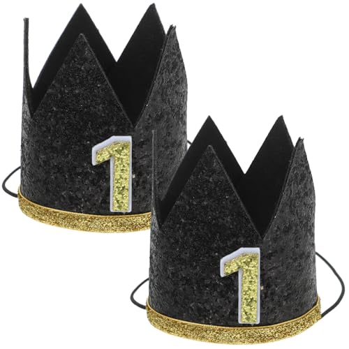 HEMOTON 2 Stücke Stoffhüte Schwarzer Eimerhut Geburtstagspartyhut 1 Geburtstag Krone Stirnband HEMOTON 2 Stücke Stoffhüte Schwarzer Eimerhut Geburtstagspartyhut 1 Geburtstag Krone Stirnband von HEMOTON