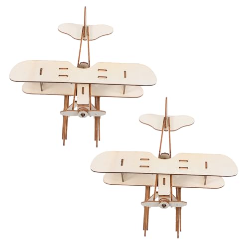 HEMOTON 2-teiliges DIY-holzflugzeugmodell, Holzflugzeug-Segelflugzeug-kit, Lernspielzeug Für Kinder, Kreatives, Bemalbares Spielzeugset Zur Verbesserung Der Künstlerischen Fähigkeiten Und von HEMOTON