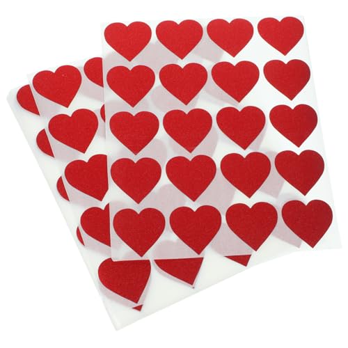 HEMOTON 20 Blatt Valentinstag Liebesaufkleber Nagelaufkleber Scrapbookaufkleber Grußaufkleber Herzetikettenaufkleber Dekorative Herzaufkleber Multifunktionssiegelaufkleber Papier Rot von HEMOTON