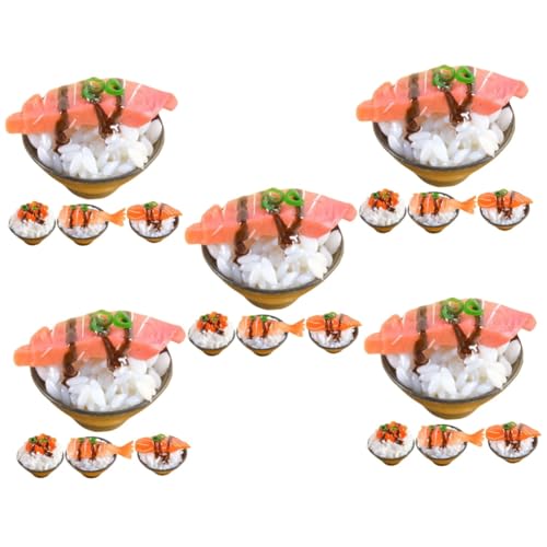 HEMOTON 20 STK Simulierter Sushi-Reis Spielzeuge künstliches Sushi PVC-Reismodell Modelle Kinderspielzeug Restaurant Spielen Spielzeugnahrung Essen Lebensmittel Requisiten Zubehör vorgeben von HEMOTON