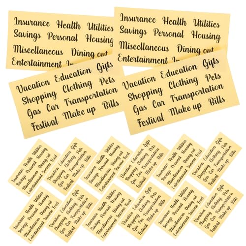 HEMOTON Budget-Aufkleber-Etiketten Von 20 Sets Mit Personalisierten Schriftarten Für Budget-etikettierzubehör von HEMOTON