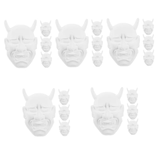 HEMOTON 20 Stk leere Maske halloween maske halloween-maske DIY-Maske schmücken Maskerade-Maske Party-Masken-Dekor Partymasken Schüttgut Hörner Gesichtsmaske gemalt Kind Requisiten PVC Weiß von HEMOTON