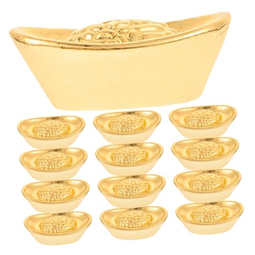 HEMOTON 20 Stück Miniatur-goldbarrenmodelle Für Puppenhausdekorationen Realistische Barrenornamente Aus Legierung Foto-Requisiten Elegante Schreibtischdekorationen von HEMOTON