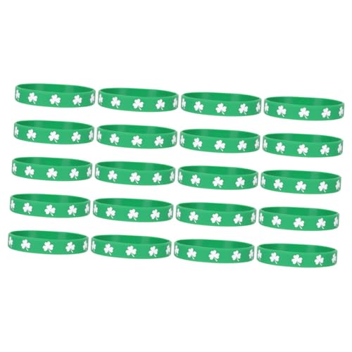 HEMOTON 20 Stück Kleeblatt-Armband dekorative Armbänder Festival-Armbänder st patricks day silikonarmbänder Männer-Frauen-Armband Partygeschenke Silikonarmband frauen armband Kieselgel von HEMOTON