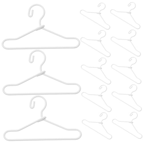 HEMOTON 20st 40mm Metallfarbener Mini-Baby-stoffpuppen-Mini-kleiderbügel Miniatur-kleiderbügel Puppen-Outfit-Halter Kleiderbügel Für Requisiten Weiß Eisen Kleiderschrank von HEMOTON