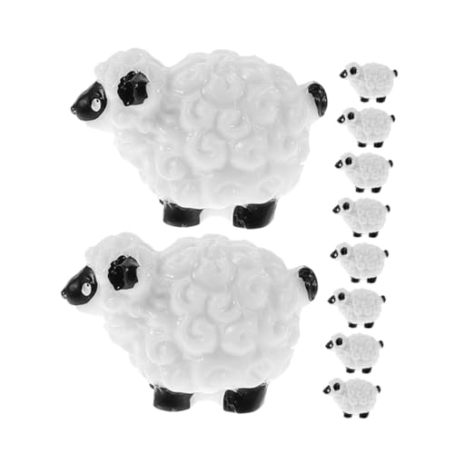HEMOTON 20 Stück Mikro - Landschaftsverzierung mikrolandschaft gartenzubehör Dekoration für Miniaturgarten Mini Landschaftsdekoration Mini - Schaf - Figuren Wohnkultur Rasenstatuen Harz von HEMOTON