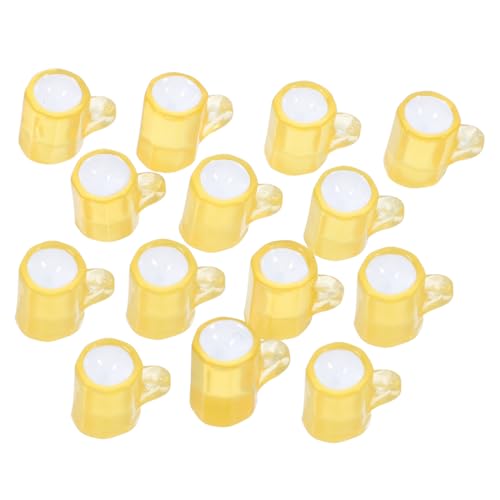 HEMOTON 20 Stück Mini-Bierkrug Mini-simulationsspielzeug Für Die Küche Miniatur-bierbecher Mini-puppenhauszubehör Miniaturszene Szenenzubehör Dekorationszubehör Für Puppenhäuser Gelb Harz von HEMOTON
