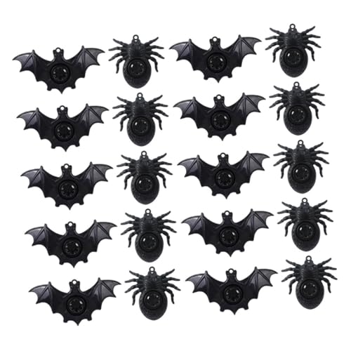 HEMOTON 20 Stück Spinnenpfeife Miniaturen Aufkleber federnd für halloween dekoration Spinnenparty lustiges Pfeifenspielzeug Halloween -Party -Requisiten Plastik Black von HEMOTON