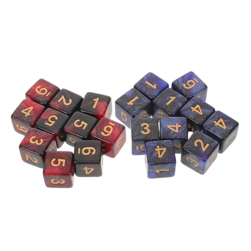 HEMOTON 20 Stück Teiliges Acryl Würfel Zahlenwürfel Bunte Galaxy-Motive Robustes Spielwürfel Zubehör für Tabletop Brettspiele Wargaming und Lernspiele Tragbar und Vielseitig Einsetzbar von HEMOTON