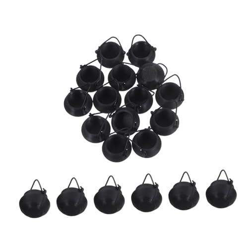 HEMOTON 20 Stück Teiliges Mini Kessel Halloween Mini Cauldron Pots mit Henkel Leichte Kleine für Partydeko DIY Bastelmaterial Kompakt und Vielseitig für Halloween Feiern und Wohnambiente von HEMOTON
