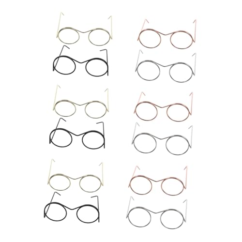 HEMOTON 20 Stück Teiliges Mini Metallbrillen Puppen Leichte Realistische Brillen in Gold Silber Roségold Schwarz DIY Dekoration für Puppenhaus Bastelprojekte Lustige Mini Sonnenbrillen von HEMOTON