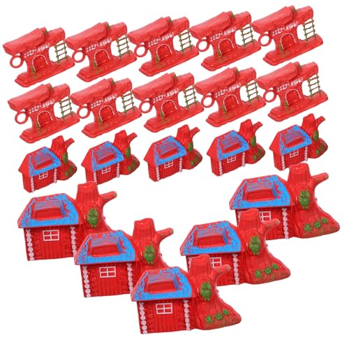 HEMOTON 20 Stück Teiliges Miniatur Wald Haus Modell Holzhaus für DIY Mikro Landschaft Ornament Detailreiche Miniatur Häuser für Sandtisch Bonsai Terrarium Garten Zubehör von HEMOTON