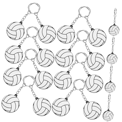 HEMOTON 20 Stück Teiliges Volleyball Schlüsselanhänger Sport Schlüsselbund mit Niedlichem Volleyball Design Party oder Dekoration für Taschen und Rucksäcke von HEMOTON