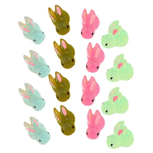 HEMOTON 20 Stück im Dunkeln leuchtendes Kaninchen kindergeschenk adventsgeschenke Easter Decoration Cuddly Bunny Animal Figures Hase kleines Kaninchenhandwerk Miniatur-Häschen Harz von HEMOTON